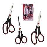 Kit 3 Tesouras Em Aço Inox Corte Costura Artesanato Domestico E Profissional