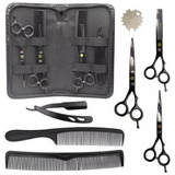 Kit 3 Tesouras Fio Laser Fio Navalha Desfiadeira E Navalha