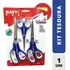 Kit 3 Tesouras Multiuso Tecido Costura E Escritório
