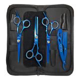 Kit 3 Tesouras Profissionais Fio Navalha Laser E Desfiadeira