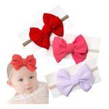 Kit 3 Tiaras Laço Faixa De Cabelo Infantil Bebê Menina Fofa