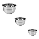Kit 3 Tigela Aço Inox Bowl Funda Multiuso Redonda Saladeira 