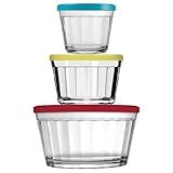 Kit 3 Tigelas Americano C Tampas Sortidas 150ML 350ml 600ml