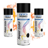 Kit 3 Tinta Spray Preto Fosco