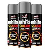 Kit 3 Tintas Spray Alta De Temperatura Prata Pintura Roda Escapamento Motor Forno Fogão Churrasqueira Até 600-C