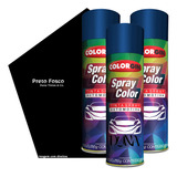 Kit 3 Tintas Spray Automotiva Colorgin 300ml Preto Fosco