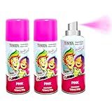 Kit 3 Tintas Spray De Cabelo Maluco Lavável Carnaval Rosa