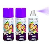 Kit 3 Tintas Spray De Cabelo Maluco Lavável Carnaval Roxa