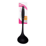 Kit 3 Tipos De Espátulas Colher Concha Silicone Preta 5 Pçs