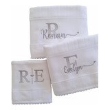 Kit 3 Toalhas Bordadas Personalizadas Noivos Casal