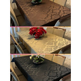 Kit 3 Toalhas De Mesa Jacquard Luxo 6 Cadeiras