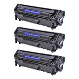 Kit 3 Toner 2612a Compatível 1010 1020 1015 Importado