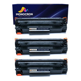 Kit 3 Toner Compatível Hp Ce285a 285a 85a P1102w M1132 M1210