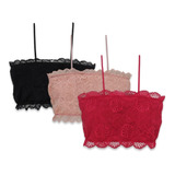 Kit 3 Top Faixa Renda Tomara Que Caia Cropped Lingerie Celly