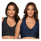 Kit 3 Top Fitness Ginástica Nadador Bojo Feminino Plus Size