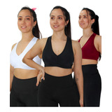 Kit 3 Top Sutiã Nadador Esportivo Academia Fitness C Bojo