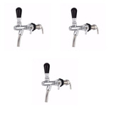 Kit 3 Torneiras De Chopp Tipo Italiana Com Espigão Cerveja