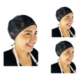 Kit 3 Touca Bandana Rede Preta Restaurante Cozinha