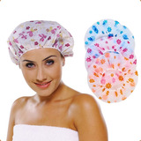 Kit 3 Touca De Cabelo Touca De Banho Plástico Impermeável