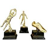 Kit 3 Troféu Campeão Melhor Jogador Goleiro Chuteira Ouro