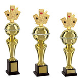 Kit 3 Troféus Truco Sueca Buraco Carta Baralho Color Vitória
