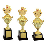 Kit 3 Troféus Truco Sueca Cartas Baralho Naipes Colorido
