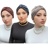 Kit 3 Turbantes Feminino Fechado Tratamento Quimio Alopecia