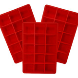 Kit 3 Un Formas De Gelo Sortidos Silicone 15 Cubos Com Tampa