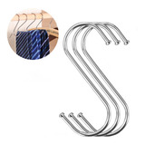 Kit 3 Un Ganchos Tipo S Aço Inox Suporte Utensílios Multiuso