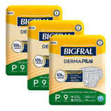 Kit 3 Und Fralda Ger Bigfral Derma Plus Tamanho P 9 Und