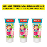 Kit 3 Und Gel Dental Bitufo Cocoricó Tutti-frutti Sem Fluor