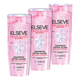 Kit 3 Uni Shampoo Loréal Paris Elseve Glycolic Gloss 200ml