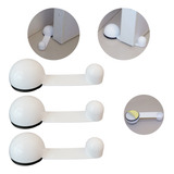 Kit 3 Unid Trava Porta Segurador Sem Parafuso Porta Travada