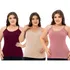 Kit 3 Unidades Blusinha Regata Alcinha Fina Basica Lisa