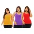Kit 3 Unidades Blusinha Regata Alcinha Fina Basica Lisa