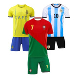 Kit 3 Uniformes Infantil Camisa E Shorts Time Futebol Europa