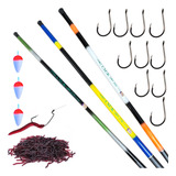 Kit 3 Vara Pesca Telescópica 2 10m 2 70m E 3 00 Metros Fibra