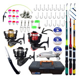 Kit 3 Varas De Pesca Com