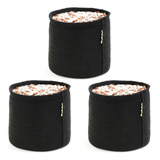 Kit 3 Vaso Feltro 5 Litros Prime Cultivo Ant estress Indoor