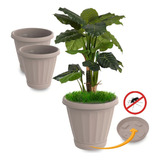 Kit 3 Vasos Cachepot P Plantas Temperos Flores C Prato N28
