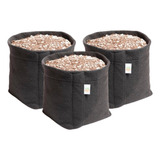 Kit 3 Vasos De Feltro Para Plantas 7 Litros Cultivo Indoor
