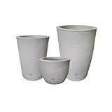 Kit 3 Vasos De Planta Decorativo Acabamento Grafiato Com Alturas De 20  31 E 44 Cm  Branco 
