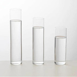 Kit 3 Vasos De Vidro Cilíndrico 6 5cm p m g 