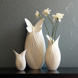 Kit 3 Vasos Decorativo Elegance 3d Borboleta Plantas Moderno