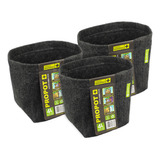 Kit 3 Vasos Feltro 4 Litros Propot Respirável Cultivo Indoor