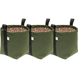 Kit 3 Vasos P Planta Feltro 15 Litros Com Alças Cor Verde