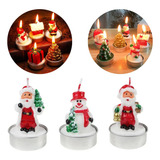 Kit 3 Vela Natal 3d Decoração Mesa Papai Noel Enfeite Ceia