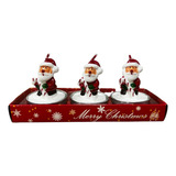 Kit 3 Velas De Natal Decorativas Vela Natalina Papai Noel