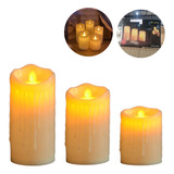 Kit 3 Velas Decorativas Eletrônicas De Led 7 5 10 12 5 15cm