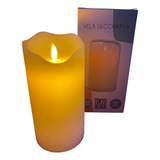Kit 3 Velas Led Parafina Grande 15cm Chama Real A Pilha